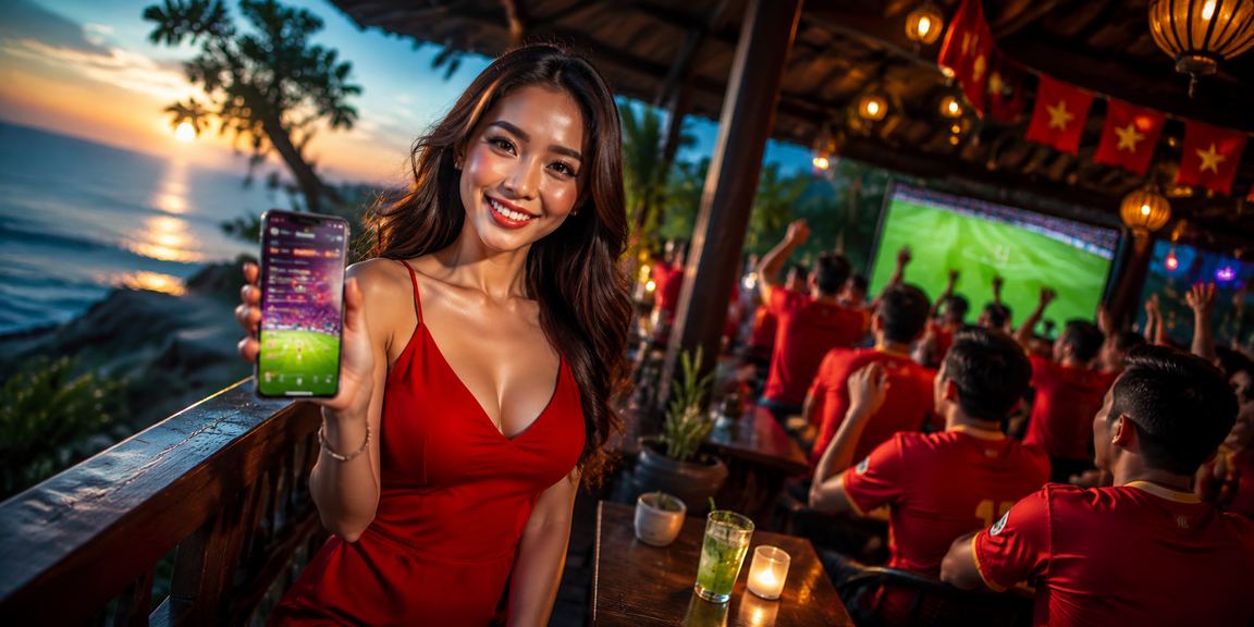 Người dùng Đà Lạt theo dõi kèo bóng đá trên điện thoại giữa khung cảnh núi đồi