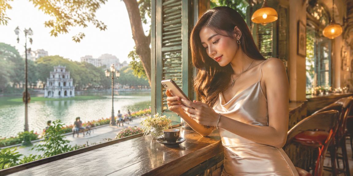 Người dùng Hà Nội đăng ký tài khoản và nhận thưởng cược qua cà phê phố cổ