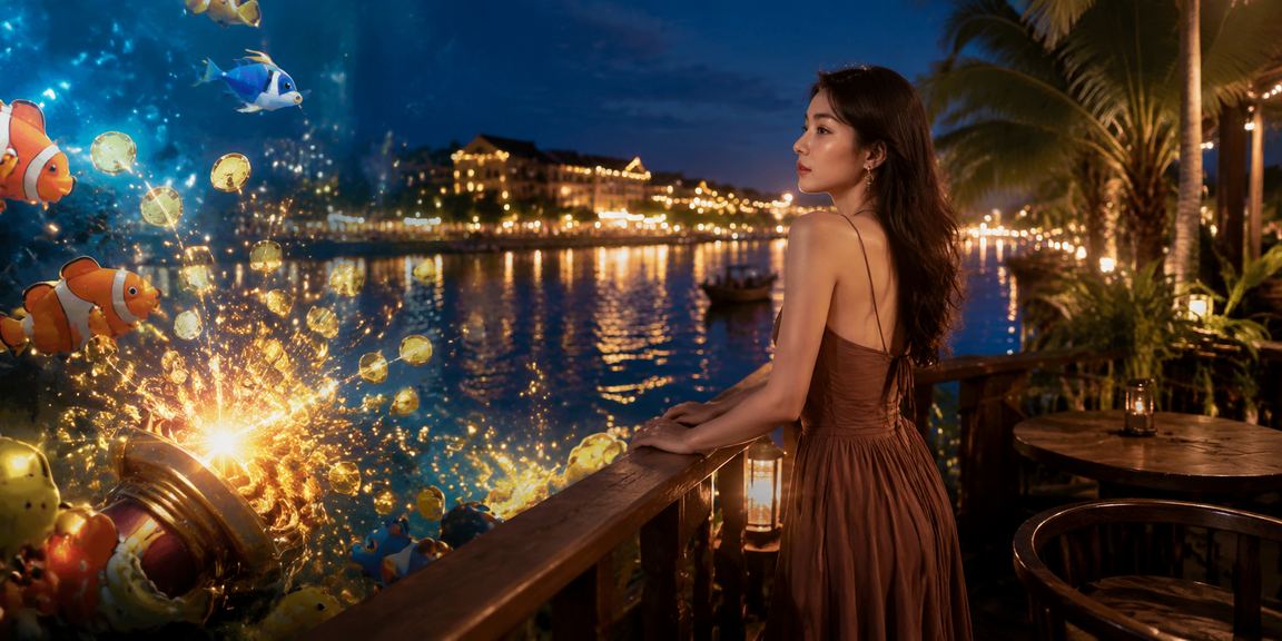 Người chơi cược tại Hội An xem kết quả kèo bên quán cà phê đèn lồng
